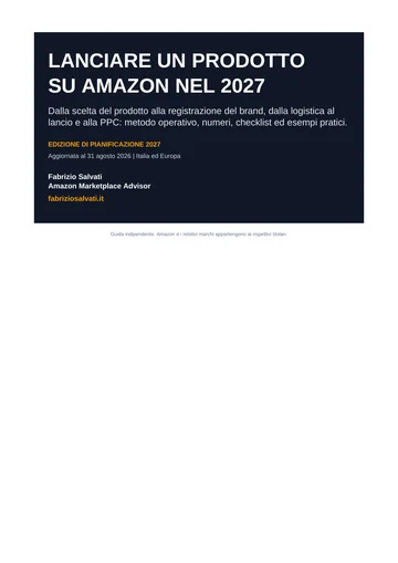 Copertina guida Lanciare un prodotto su Amazon nel 2027
